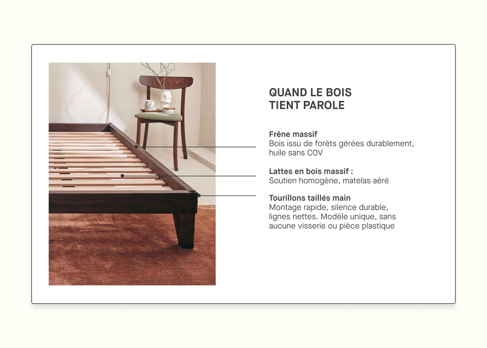 Letto legno massiccio LUCA