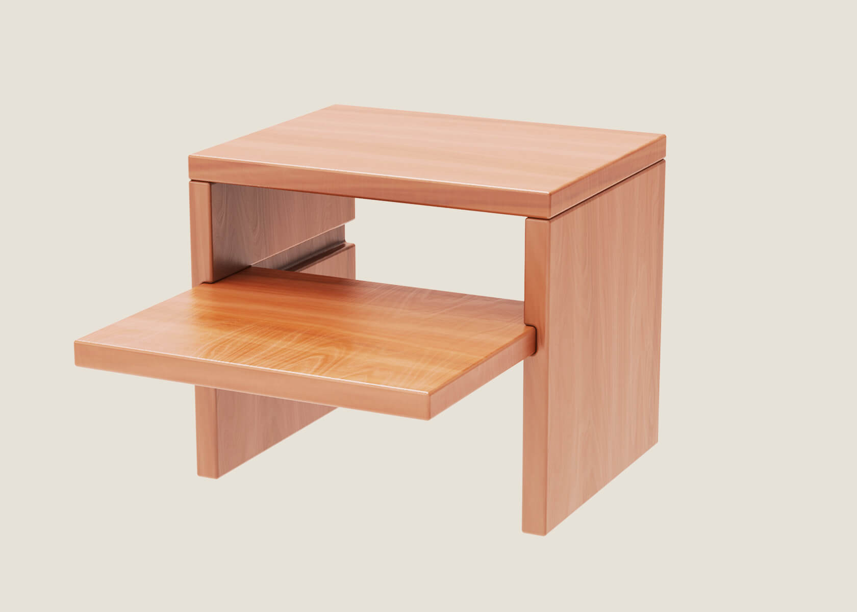 Comodino con ripiano in legno massello LUCA