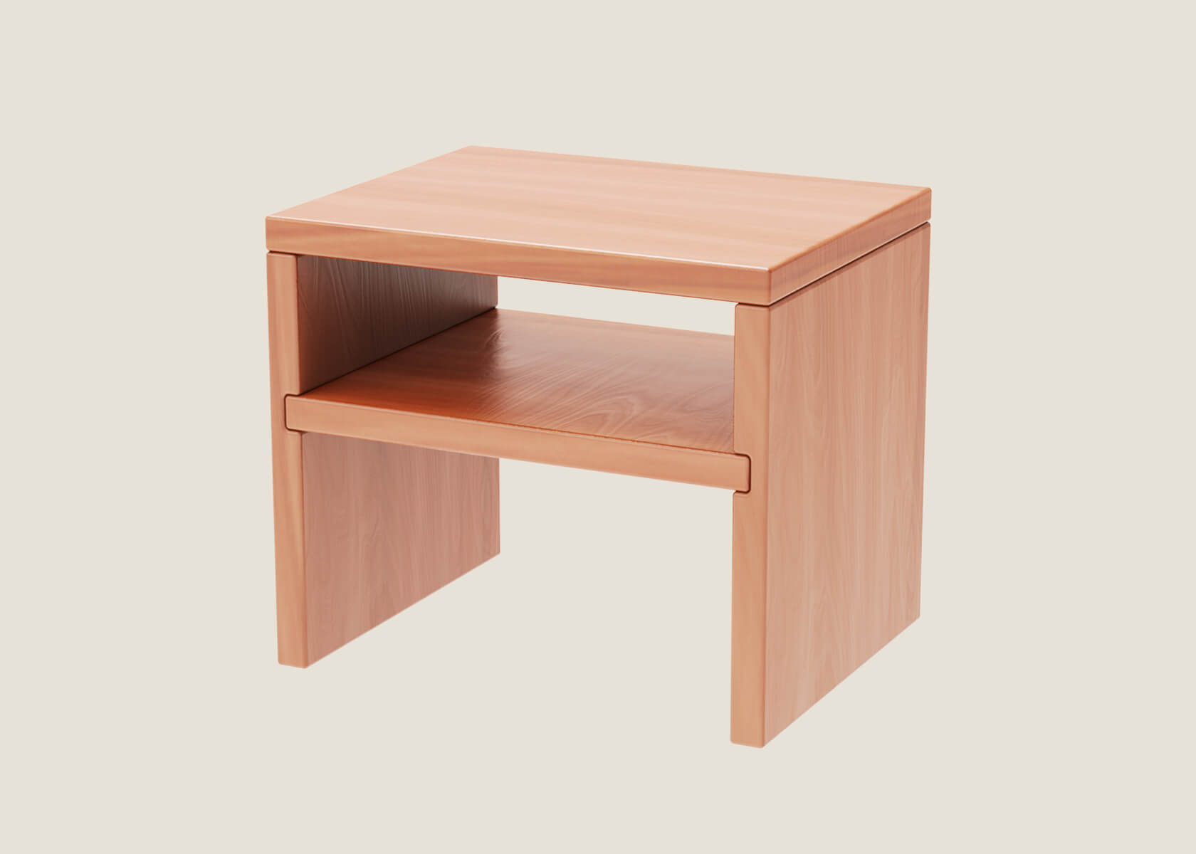 Comodino con ripiano in legno massello LUCA