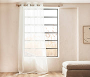 Tende sottili in lino bianco ALTO